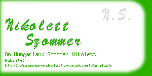 nikolett szommer business card